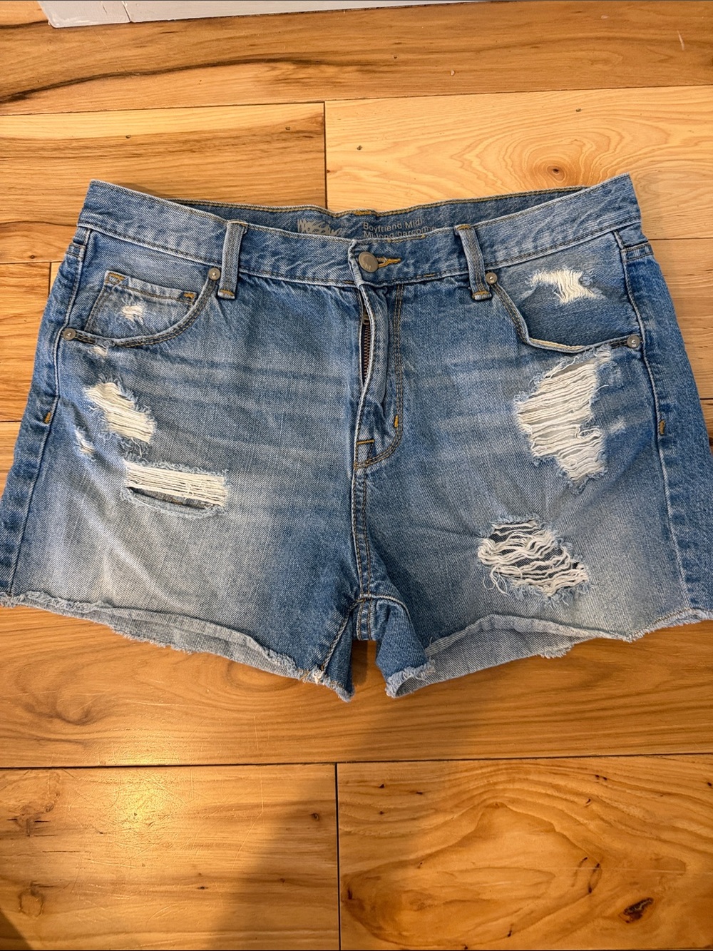 Mossimo Supply Co. Light Blue Distressed Denim Shorts